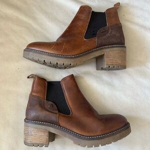 Women’s Brown Leather Chelsea Booties